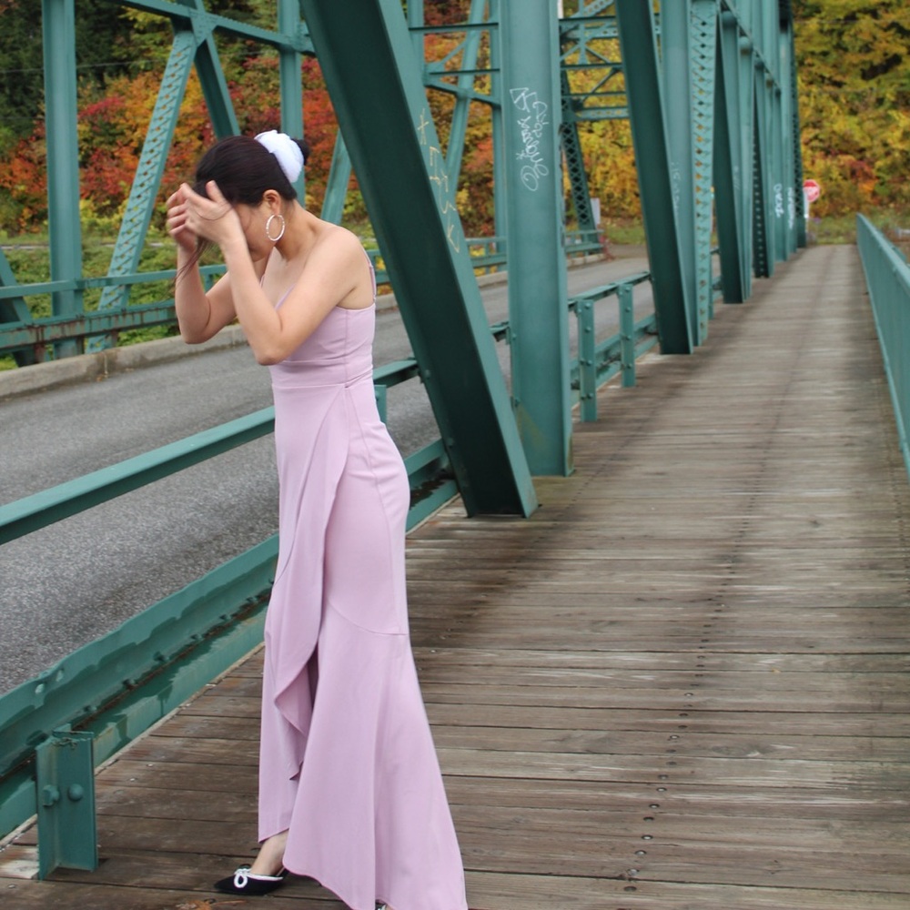 Lulus Dusty Lavender Ruffled Mermaid Maxi Dress Purple (WORE ONCE)